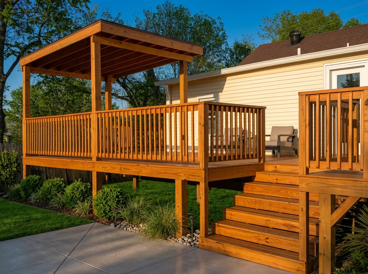 Covered Deck & Stair Run